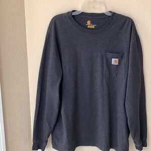 Carhartt Shirt Long Sleeve Vintage‎ Original Fit pocket gray size Large